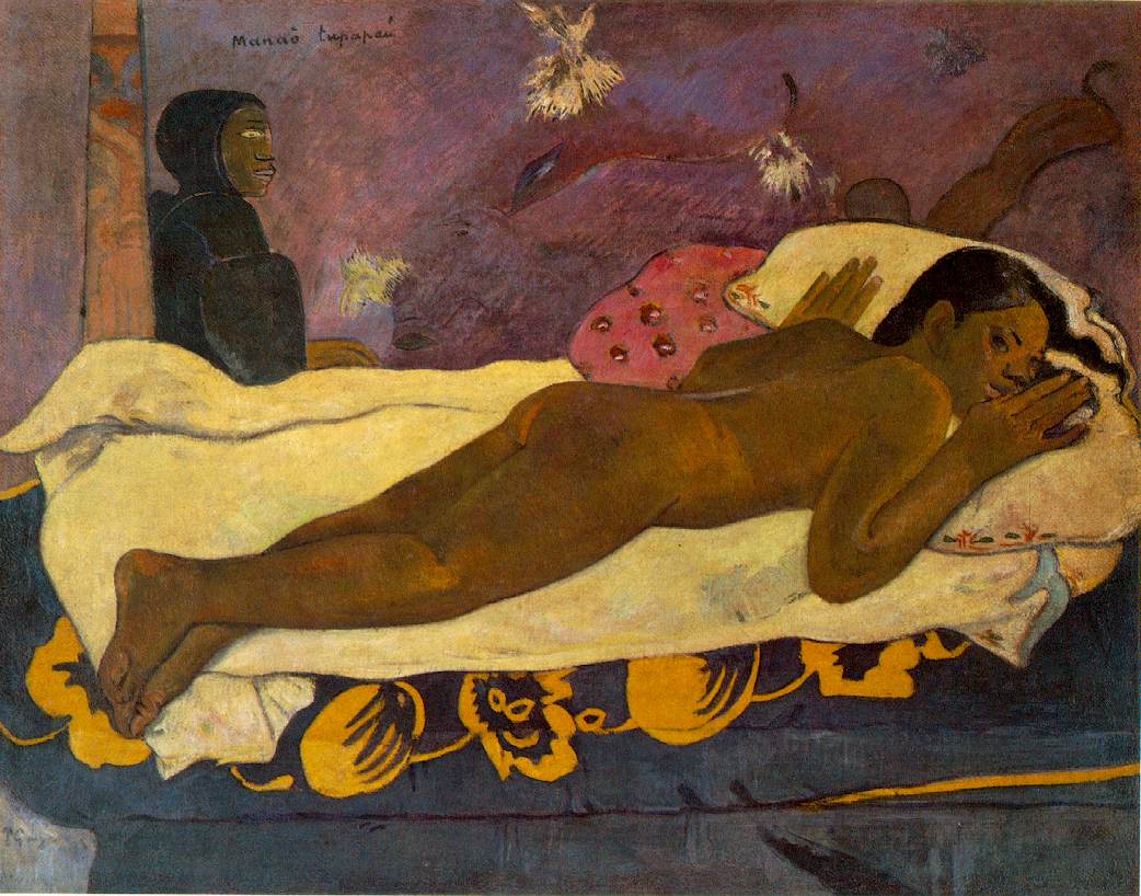 עӡ-- Spirit of the Dead Watching <br>1892 ; Oil on burlap mounted on canvas, 72.4 x 92.4 cm; <br>Albright-Knox Art Gallery, Buffalo, NY 