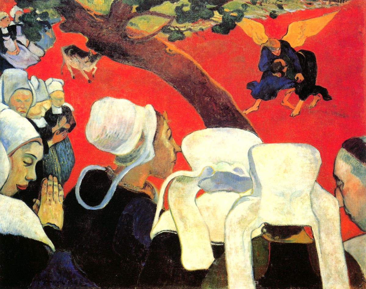 Ÿʹ-- Vision after the Sermon; Jacob Wrestling with the Angel<br>1888; <br>National Gallery of Scotland, UK