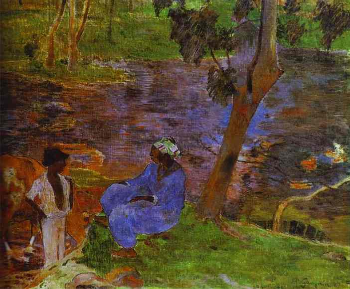 At the Pond. <br>1887. Oil on canvas. <br>Rijksmuseum Vincent van Goug, Amsterdam, the Netherlands