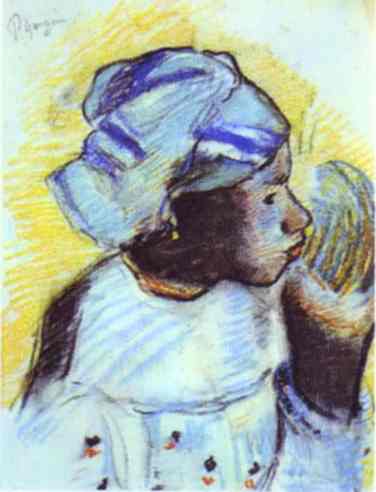 Head of a Negress. <br>1887. <br>Pastel. Rijksmuseum Vincent van Goug, Amsterdam, the Netherlands