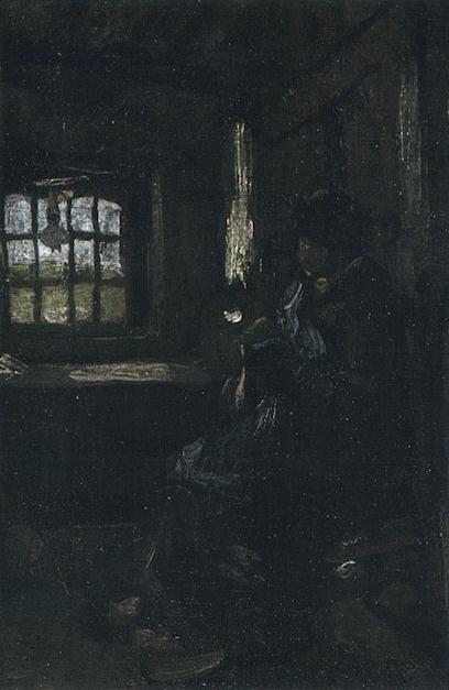 Peasant Woman Darning Stockings