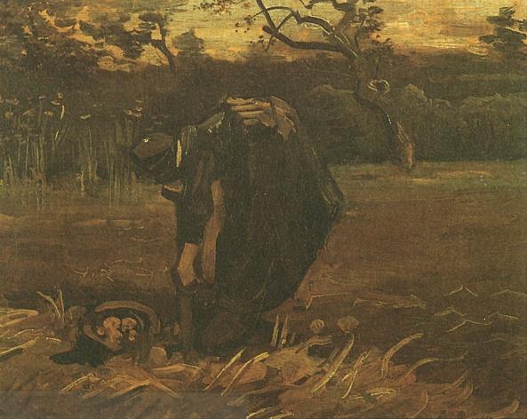 Peasant Woman Digging Up Potatoes