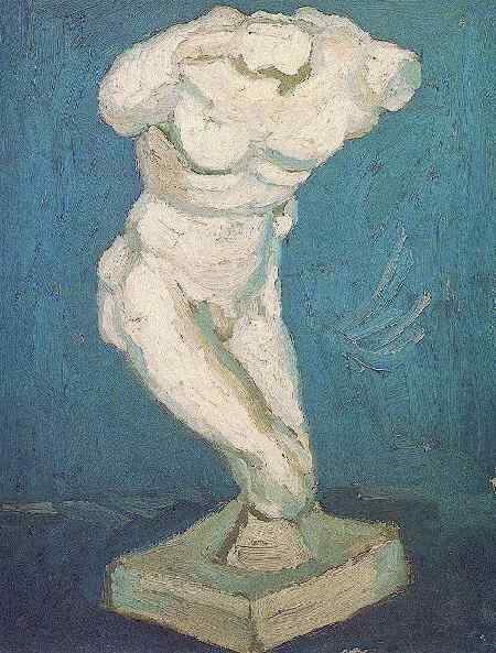 Plaster Statuette of a Male Torso