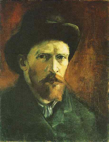 戴深色毛毡帽的自画像 -- Self-Portrait with Dark Felt Hat