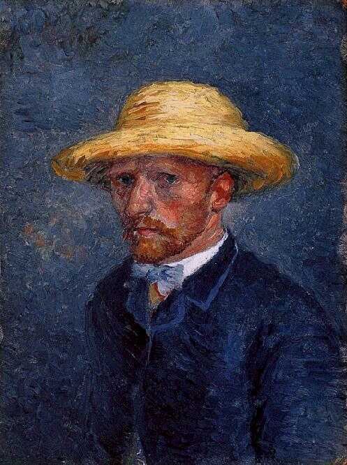 戴草帽的自画像 -- Self-Portrait with Straw Hat