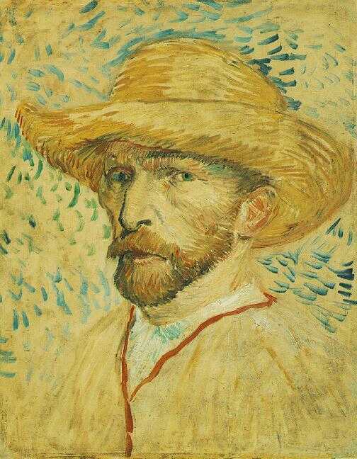 戴草帽的自画像 -- Self-Portrait with Straw Hat